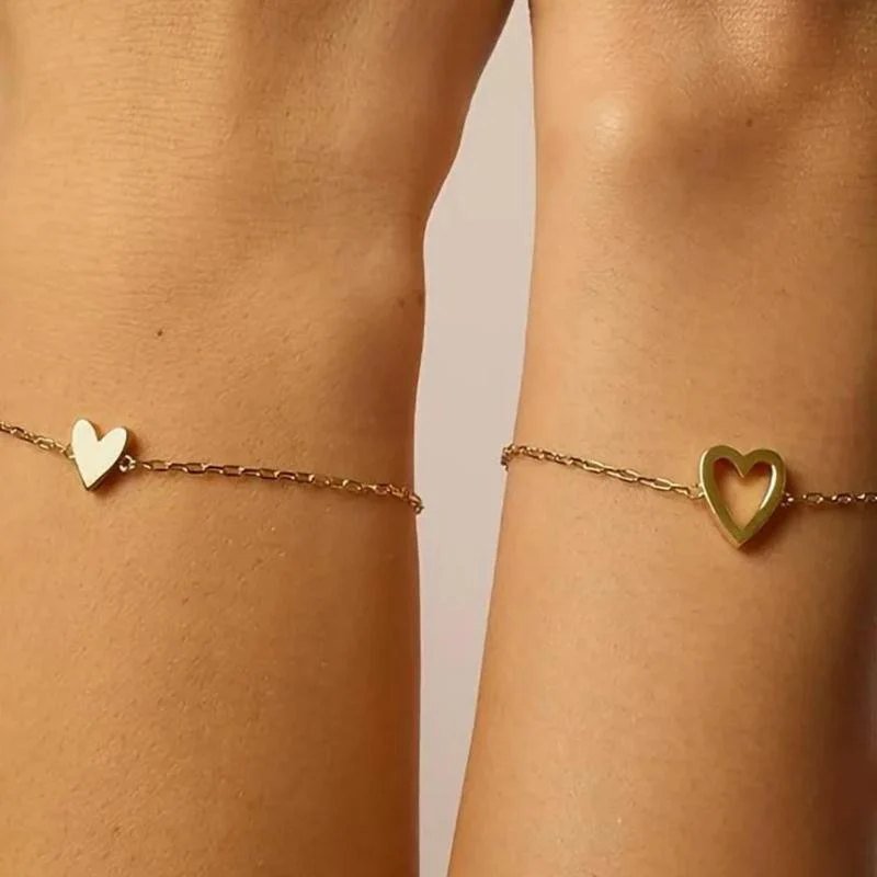 Matching Hearts Bracelet Set